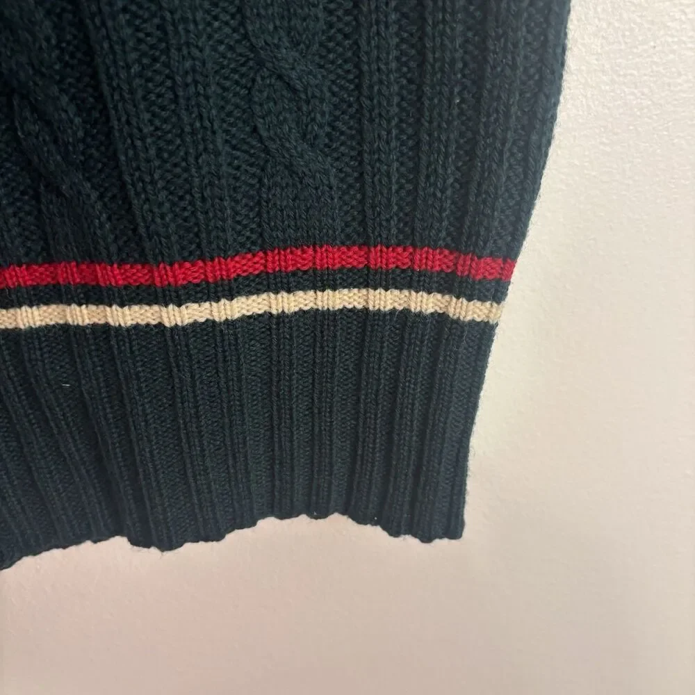 Vintage Stanley Blacker Wool Cricket Vest Sweater Dark Green Large 100% Wool